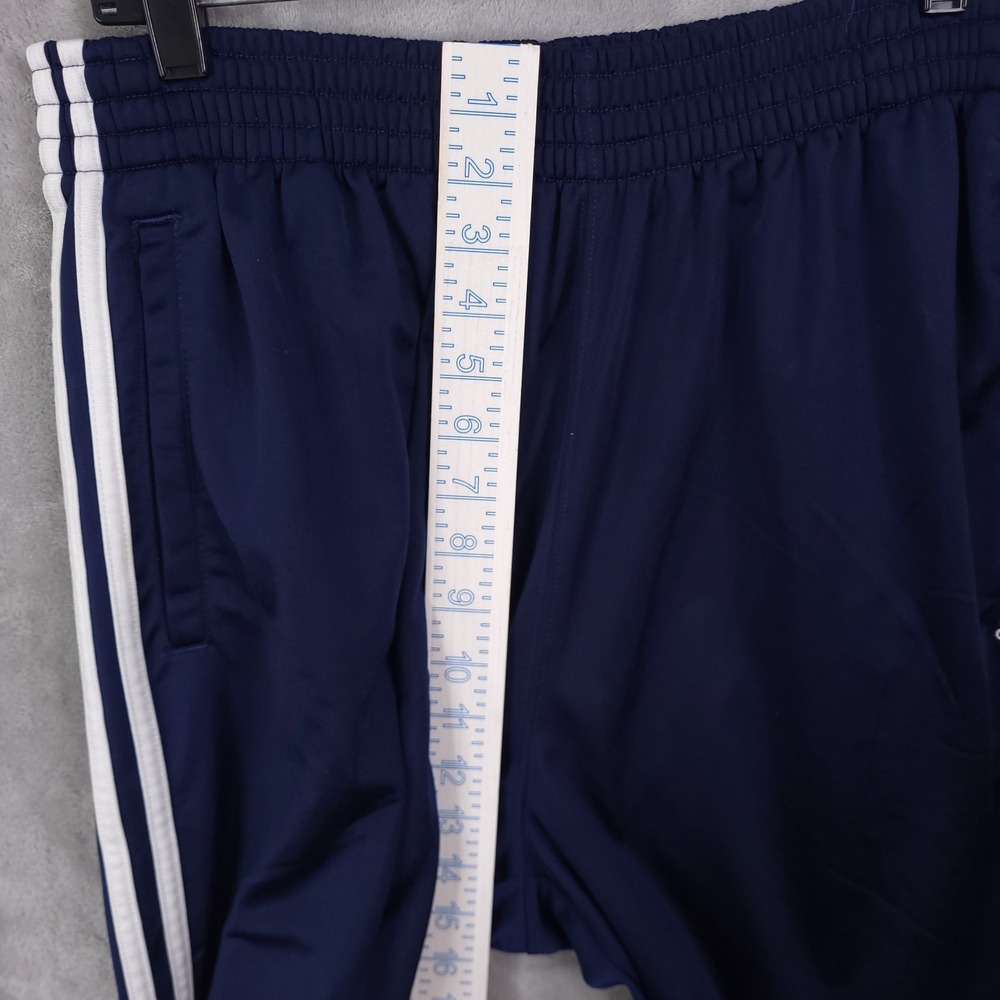 Vintage Adidas Track Pants Navy Blue Sz L Snap Button Sides Stripes Athletic Y2K - Picture 6 of 16